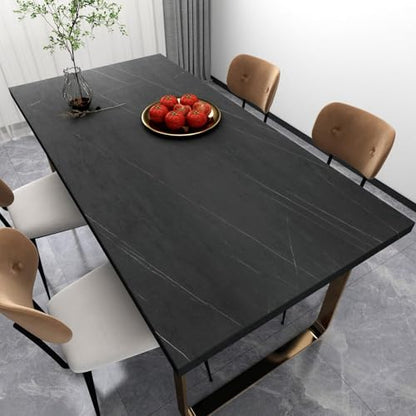 Decotalk Black Marble Wallpaper, 12"x400" Countertop Contact Paper Waterproof, Black Marble Contact Paper, Contact Paper Marble Black Wallpaper Self-Adhesive, Faux Marble Contact Paper Black - size: 12" x 400"