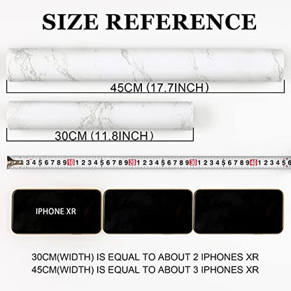 practicalWs Glossy Marble Contact Paper White Peel and Stick for Countertop - color: Gray/White, size: 11.8" x 78.7"