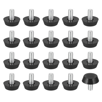 PATIKIL 20 Pcs M6 x 12mm Thread Adjustable Furniture Levelers, Furniture Feet Levelers Screw on Steel Screw in Threaded Leveling Feet Glides for Table Chair Cabinet Patio Legs - size: M6 x 12mm