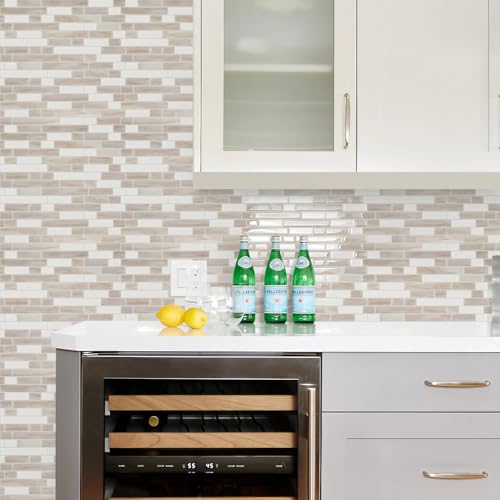 STICKGOO Thicker Peel and Stick Backsplash Tile for Kitchen and Bathroom - color: Eurasian Mocha Stone