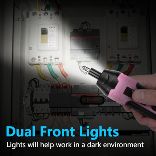 3.6V Electric Screwdriver Rechargeable, Cordless Screwdriver - color: Pink-21pcs