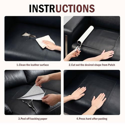 Leather Repair Patch, 24 x 54 Inch, Self Adhesive Leather Repair Tape, Leather Repair Kit, Vinyl Repair Tape, for Couches, Car Seats, Chairs, Furniture (Reddish Brown) - color: Reddish Brown