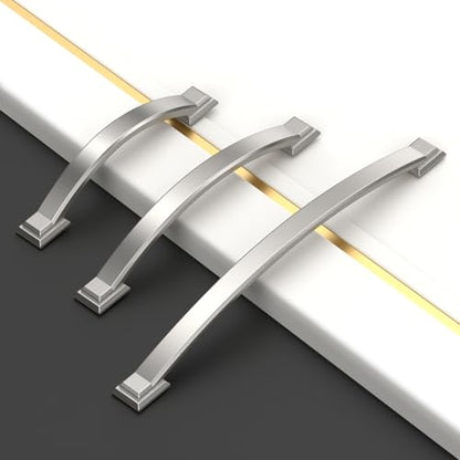 Amerdeco 10 Pack Brushed Satin Nickel Cabinet Pulls 3.75" - color: Brushed Satin Nickel, size: 3.75" hole center