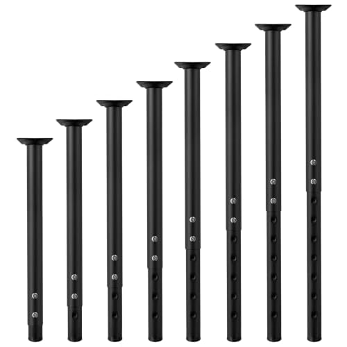 Jahof Adjustable Table Legs 22-36 inch (55-90 cm), Ø42/38 mm (4, Black) - color: Black