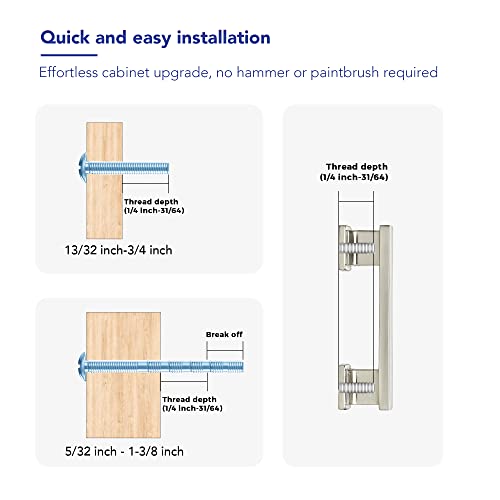 Brushed Nickel Cabinet Pulls, 3 Inch (76mm), 10 Pack, Heavy Duty - color: Brushed Nickel, size: 3" Hole Center