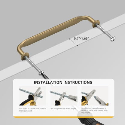 Goldenwarm 10 Pack 5 Inch Champagne Bronze Cabinet Pulls Solid Handles - color: Champagne Bronze, size: 5 Inch Hole Center