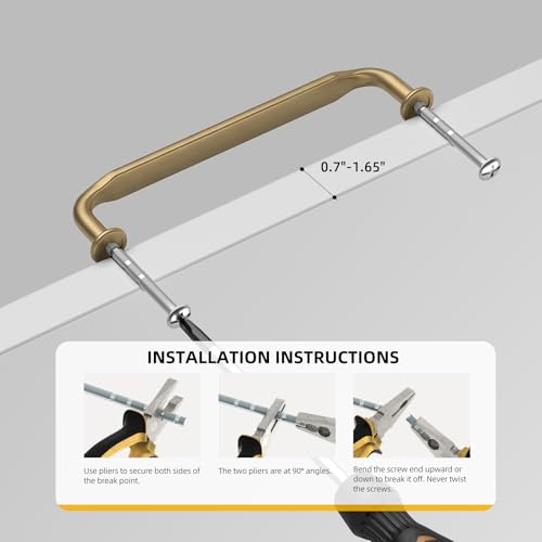 Goldenwarm 10 Pack 3-3/4 Inch Champagne Bronze Cabinet Pulls Solid Handles - color: Champagne Bronze, size: 3-3/4 Inch Hole Center