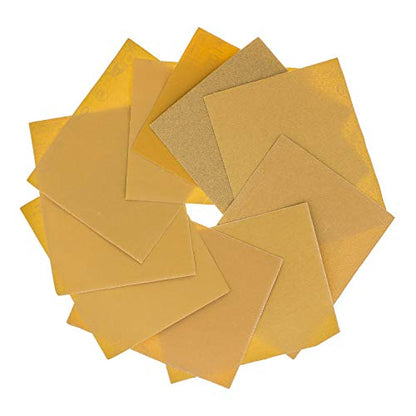 Dura-Gold 1/4 Sheet Gold Sandpaper Sheets, Grits 80, 120, 150, 220, 240 320 - size: Variety Pack