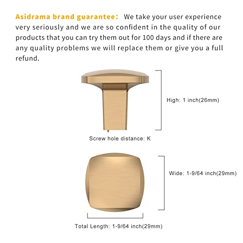 Asidrama 10 Pack Champagne Bronze Kitchen Cabinet Knobs - color: Champagne Bronze, size: Single Hole