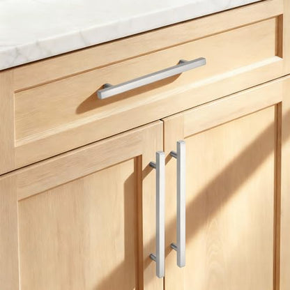 Probrico Brushed Nickel Cabinet Pulls & Handles 7.5" CC Square 5 Pack - color: Brushed Nickel, size: Hole Center: 192mm(7.5inch)
