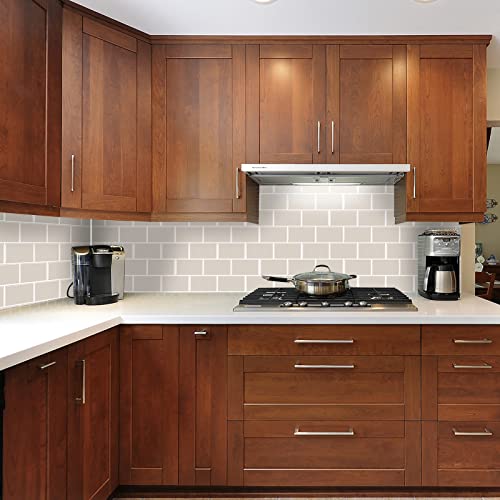 Alwayspon 10 Sheets 3D Thickened Peel and Stick Vinyl Backsplash Tiles, 12"x6" Self-Adhesive Wallpaper Wall Tile Stickers Stick on Subway Tiles for Kitchen Bathroom, Beige - color: T80028s
