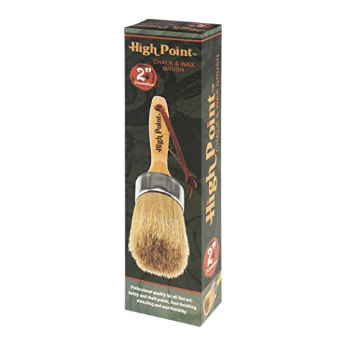 Large 2-in-1 Round Chalk & Wax Finishing Brush | Professional Quality for All Fine Art, Hobby & Chalk Paints, Faux Finishing, Stenciling & Wax Finishing [2" x 2.36" Brush Hair] - Double Pack - size: Double Pack
