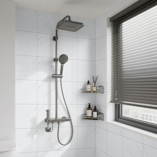 practicalWs 10pcs Marble Peel and Stick Tile Waterproof PVC Wall Tiles - size: 11.8" x 11.8" x 10-Pack
