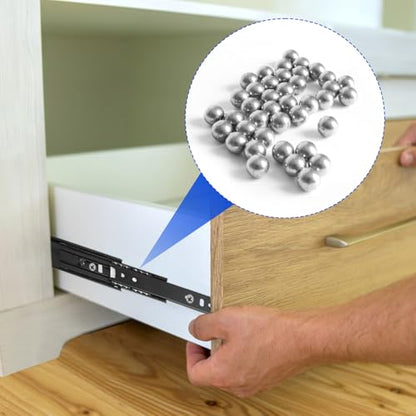 8 Pairs 6 Inch Black Full Extension Drawer Slides, Side Mount Drawer Slides with Screw, Ball Bearing Telescopic Slider for Cabinet, Kitchen Drawer Slides, Ideal for Kitchen and Office Cabinet - size: 8 Pairs 6 Inch