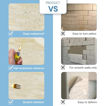 2026 New Upgrade Peel and Stick Backsplash Tile, Peel and Stick Wall Tile for Kitchen, Bathroom, Fireplace, Laundry (Light Orange, 10 Packs) - color: Light Orange