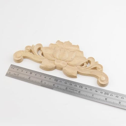 Antrader Wood Appliques,4Pcs Unpainted Wooden DIY Carved Onlays, Style 5 - style: Style 5