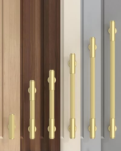 Brushed Gold Cabinet Knobs Drawer Pulls 10 Pack - color: Matte Gold, size: T-Knob