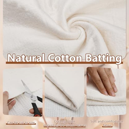 Cotton Quilting Batting Natural Quilt Batting 59 x 79 Inch 200gsm - size: 59"×79"