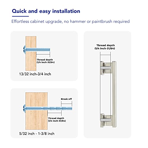 Brushed Nickel Cabinet Pulls, 3-3/4 Inch (96mm), 20 Pack, Heavy Duty - color: Brushed Nickel, size: 3-3/4" Hole Center