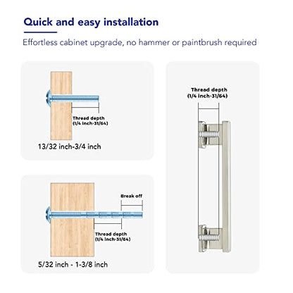 Brushed Nickel Cabinet Pulls, 3-3/4 Inch (96mm), 20 Pack, Heavy Duty - color: Brushed Nickel, size: 3-3/4" Hole Center