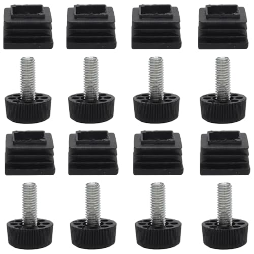 8Pcs Adjustable Leveling Feet, M8 Threaded Insert Kit with Non-Slip Base