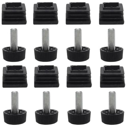 8Pcs Adjustable Leveling Feet, M8 Threaded Insert Kit with Non-Slip Base