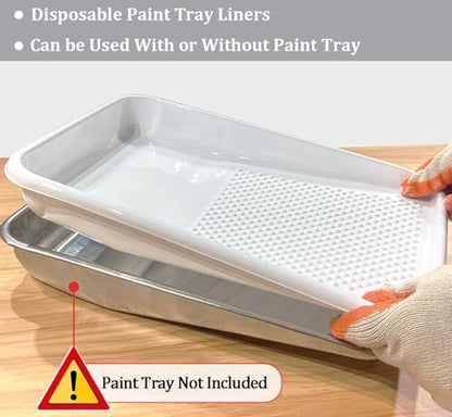 Great Andrew Paint Tray Liners 9 Inch, 13 Pack Disposable Paint Roller Tray Liners, Paint Pan Textured Liners for House Painting Projects, Home or Commercial Use - size: 13 Pack Liners, 9 In