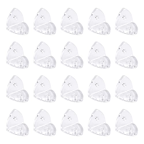 INCREWAY Acrylic L Brackets, 20Pcs Clear Right Angle Bracket, 90 Degree Support Shelf Corner Brace Right Angle Bracket for Furniture Wood Box Fixation, Transparent, Arc Triangle