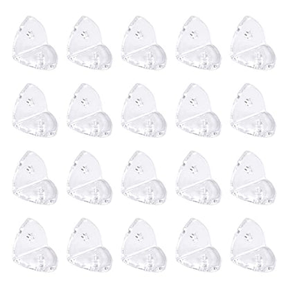 INCREWAY Acrylic L Brackets, 20Pcs Clear Right Angle Bracket, 90 Degree Support Shelf Corner Brace Right Angle Bracket for Furniture Wood Box Fixation, Transparent, Arc Triangle