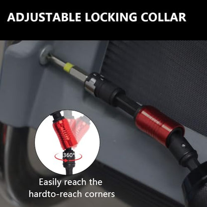 Pivoting Drill Bit Holder Extender, 2 in 1 Magnetic Screwdriver Bit Holder for Bit and Socket Flexible Hex Extension Adapter Attachment