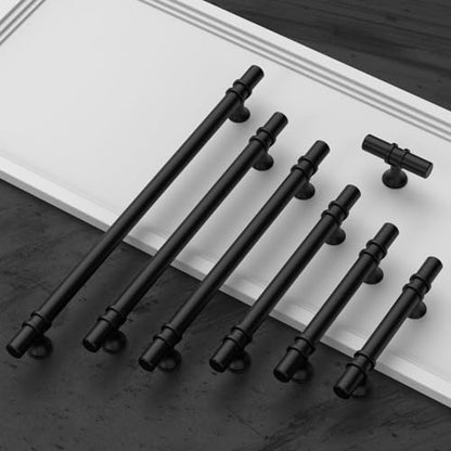 Amerdeco 10 Pack Matte Black Cabinet Pulls 3 Inch(76MM) Hole Centers Kitchen Cabinet Handles Cabinets Hardware Drawer Pulls ZH0058 - color: Matte Black, size: 3"/76MM Hole Center