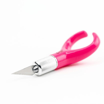 K71 Fingertip Craft Knife, 7-Inch Ergonomic, Finger Loop, Pink - color: Pink
