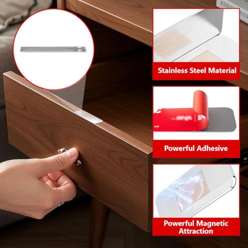 Magnetic Door Catch, Adhesive Cabinet Magnets for Closure, 4 Pack - color: 4