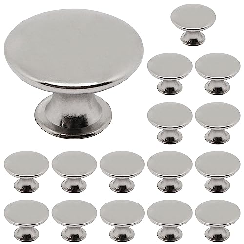 16 Pcs Brushed Nickel Cabinet Knobs, Silver Dresser Knob Kitchen Drawer Knobs, Single Hole Cupboard Door Knob Dresser Drawer Pulls Handles - color: Brushed Nickel, size: 16 Pack