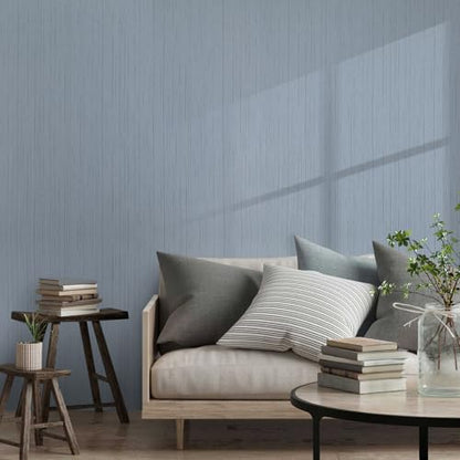 Grasscloth Peel and Stick Wallpaper Grey Blue Contact Paper 15.7in X 118in - color: Grey Blue, size: 15.7" x 118.1"
