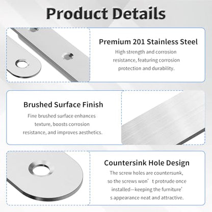 8pcs 96mm Flat Plate Straight Brackets - size: 8Pcs 96 Straight