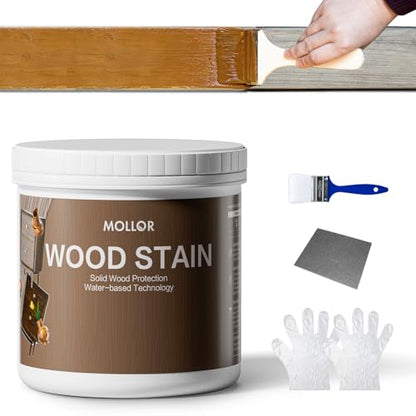 16 Oz Wood Stain and Sealer in One, Brown Walnut, with Tools - color: Brown Walnut, size: 16 FL.OZ