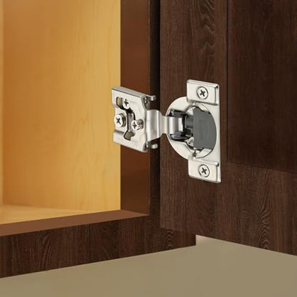 Satin Nickel Cabinet Hinges 1-1/2 Inch Overlay 20 Pack(10 Pairs) - size: 3/4 inch Overlay