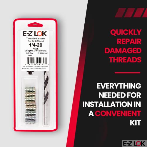 E-Z LOK Thread Repair Kit, 0.25-20 - size: 1/4-20 x 20mm, style: Flush
