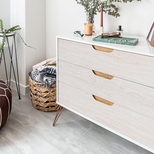 White Wood Wallpaper Wood Grain Contact Paper for Cabinet11.8’’79’’ - size: 11.8"W x 78.7"L