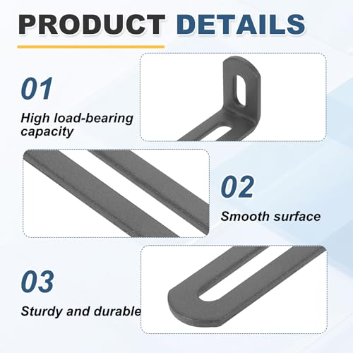uxcell 8 Pcs Adjustable Right Angle Brackets 2.6"x1.2"x0.7" Deep Grey - color: Deep Grey, size: 2.6"x1.2"x0.7"