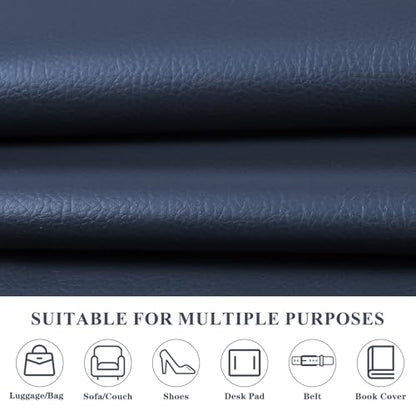 Faux Leather 0.7mm Upholstery Fabric by the Yard 6 Yard Navy Blue - color: Navy Blue, size: 6 Yard
