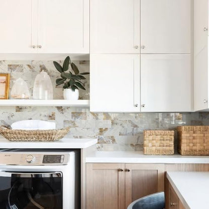 STICKGOO 10-Sheet Backsplash Peel and Stick Subway Tile(Thicker Design) - color: Glossy Pandora Marble