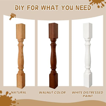Wooden Table Legs 2Pack, 35.4" Unfinished Heavy Duty Red Oak Replacement Legs for Dining and Kitchen Table, DIY Farmhouse Table Legs for Coffee Table & Desk