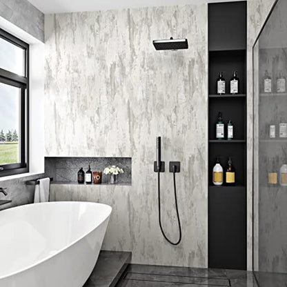Wallercity Thick Textured Beige Wood Contact Paper 15.8"x78.7" Kitchen Peel and Stick Countertops Contact Paper Gray Matt Cement Wallpaper Self Adhesive Waterproof Vinyl Wrap for Cabinets Desk Table - color: Gray/White, size: 15.8" x 78.7"