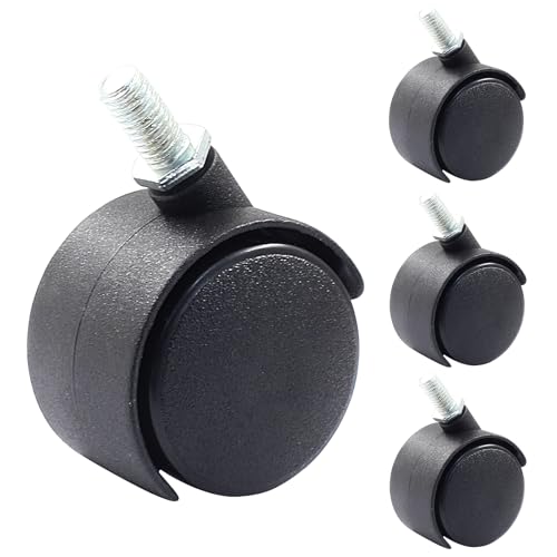 Murtenze 1.5 Inch Nylon Swivel Stem Caster Wheels, 4Pcs, M8 Thread - style: 1.5 Inch Stem