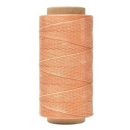 Mandala Crafts 150D 0.8mm Blush Flat Waxed Thread for Leather Sewing - color: Blush, size: Flat 150D 0.8mm 273 Yards