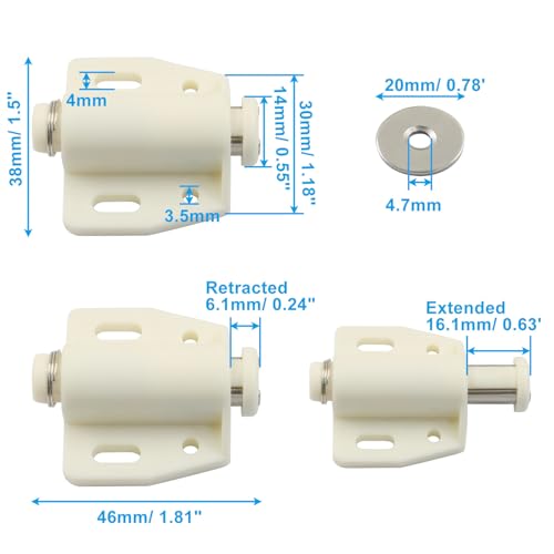 Hordion 4 Pack Magnetic Touch Latch, Push Release Opener - size: Single Door Touch