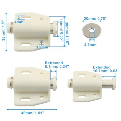 Hordion 4 Pack Magnetic Touch Latch, Push Release Opener - size: Single Door Touch