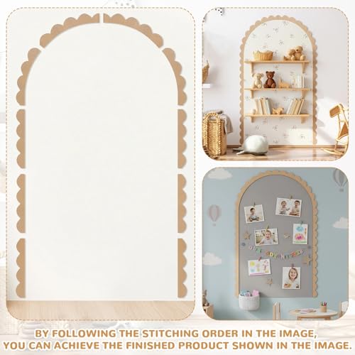Novabright Unfinished Wood Arch Trim, 60 x 36 Inch, Scalloped - size: 60 x 36 Inch, style: Scalloped